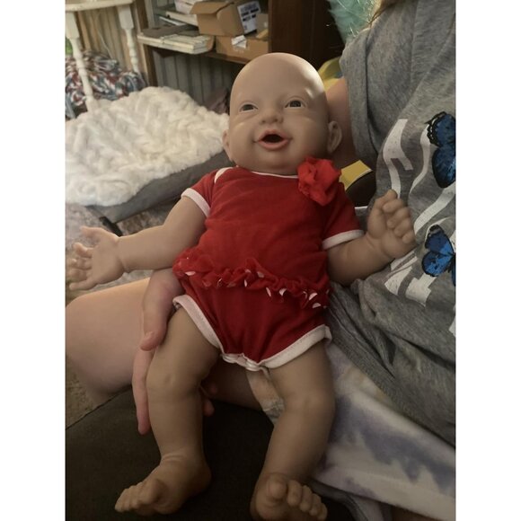 🆕14 inch Full Body Silicone Baby Doll Girl with Clothes and Feeding Accessories - Picture 2 of 7